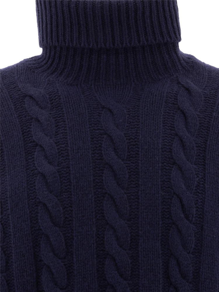 폴로 랄프로렌 FW24 Wool and cashmere cable-knit turtleneck sweater 710917035006HUNTER NAVY Blue