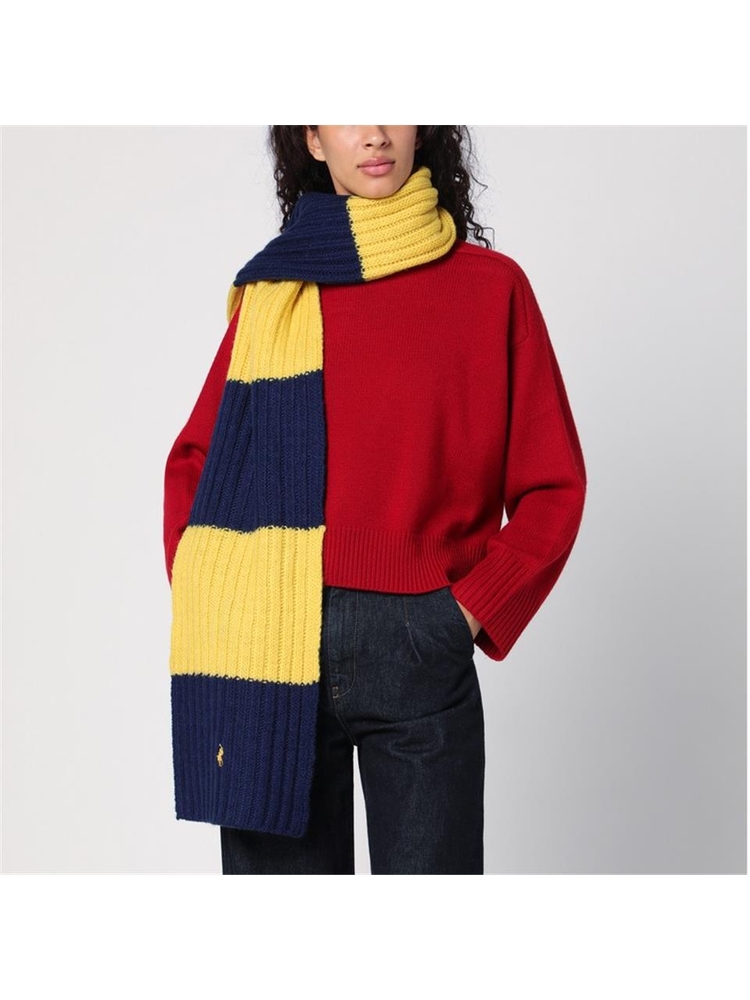 폴로 랄프로렌 FW24 Polo Ralph Lauren Blue/yellow striped wool scarf 455954641001WO Multicolor