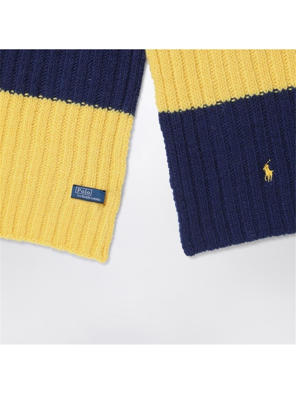 폴로 랄프로렌 FW24 Polo Ralph Lauren Blue/yellow striped wool scarf 455954641001WO Multicolor