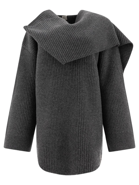 토템 FW24 Ribbed scarf sweater 244-WRT0364-YA0007083 Grey