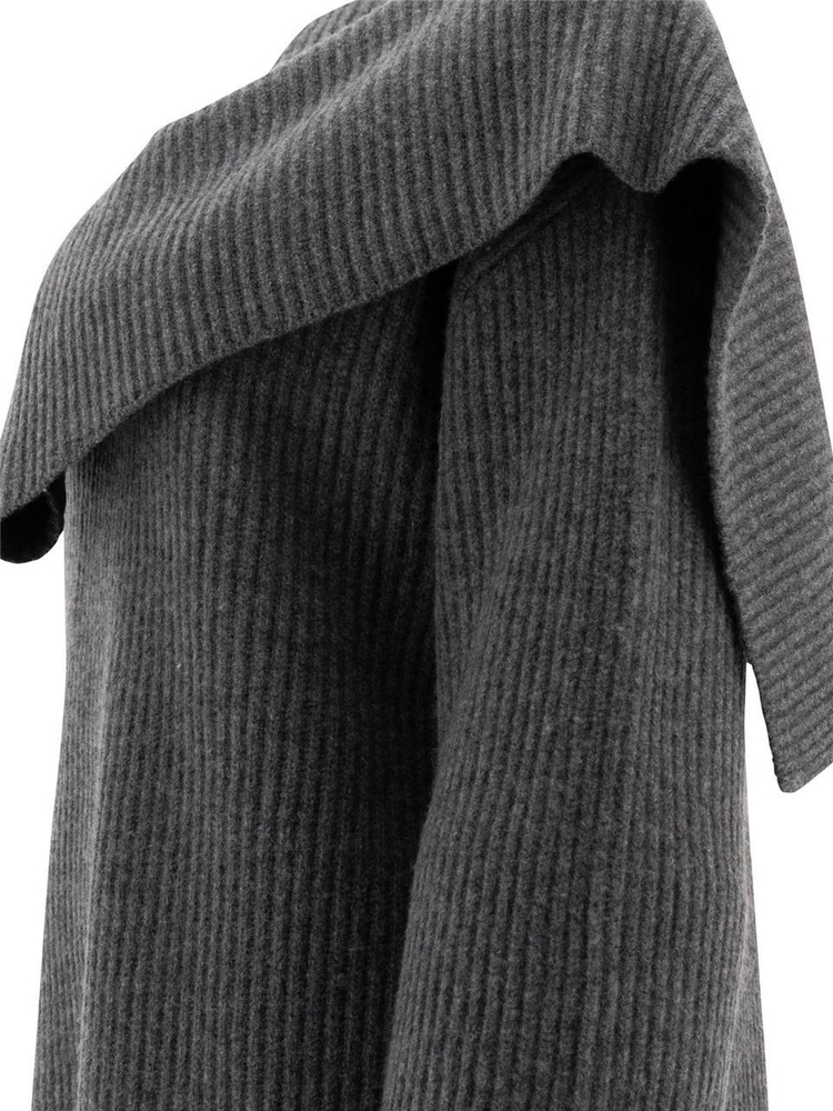 토템 FW24 Ribbed scarf sweater 244-WRT0364-YA0007083 Grey