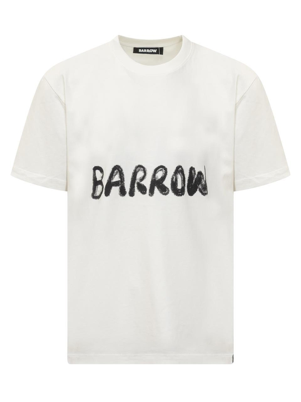 배로우 FW24 BARROW T-shirts F4BWUATH065 002 OFF WHITE