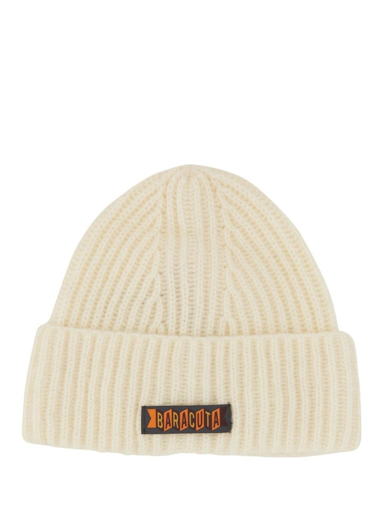 바라쿠타 FW24 BEANIE HAT WITH LOGO PATCH BRACC0118_UF0509817 WHITE