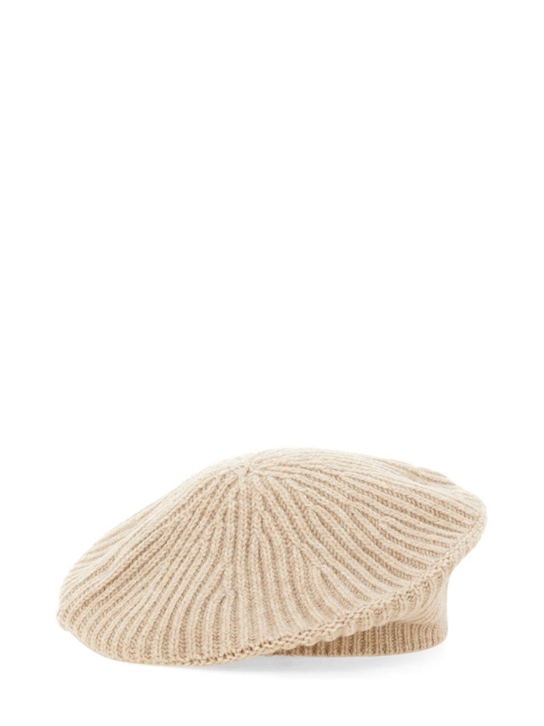 가니 FW24 RIBBED KNIT BEANIE A4430_196 BEIGE