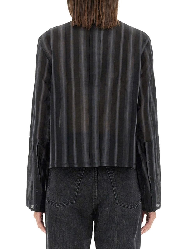 아워레가시 FW24 OUR LEGACY Shirt W4242AN_NOIRSTRIPESHEERCOTTONSILK BLACK