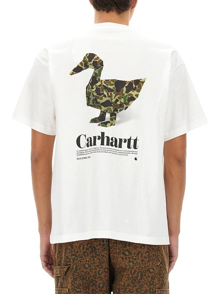 칼하트 FW24 T-SHIRT DUCK I033967_02.XX WHITE