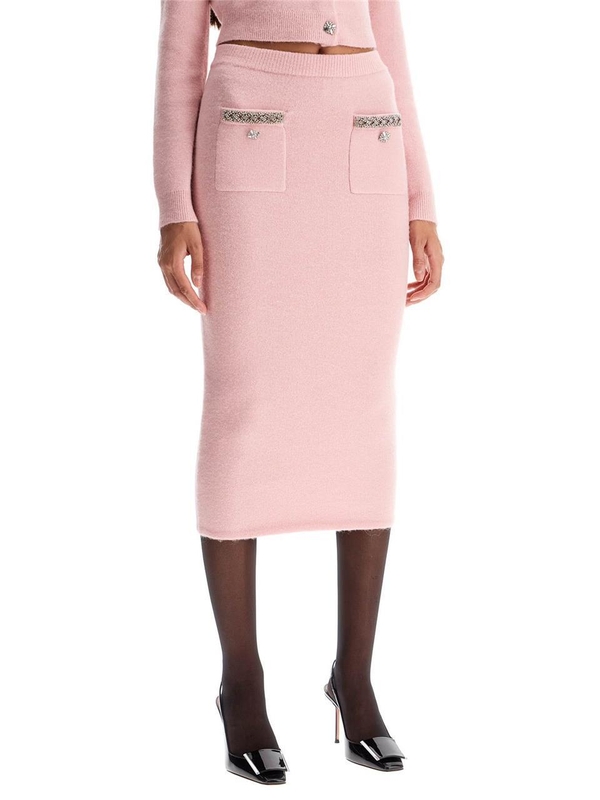  FW24 knitted midi skirt in seven AW24 079MSK P PINK