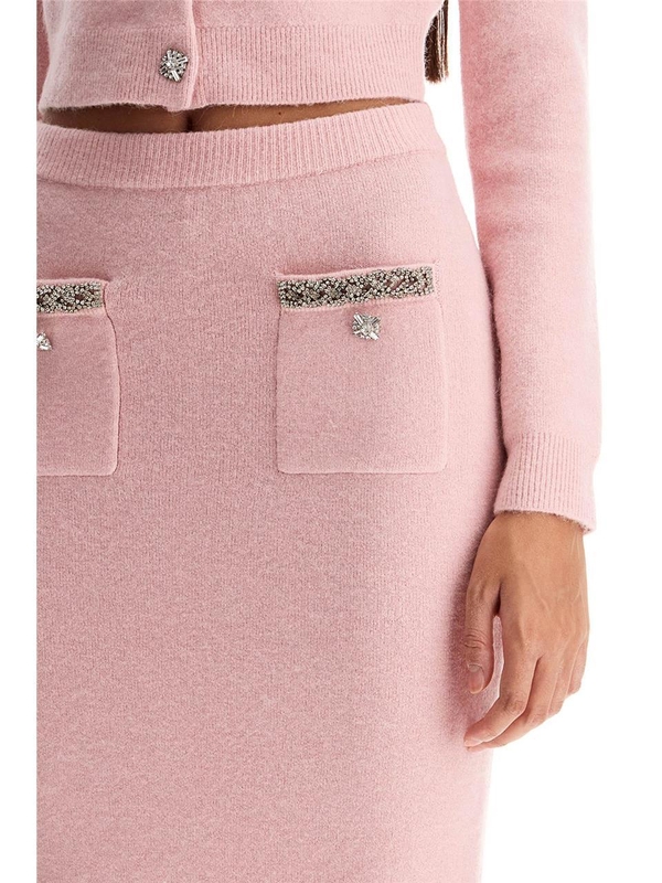  FW24 knitted midi skirt in seven AW24 079MSK P PINK