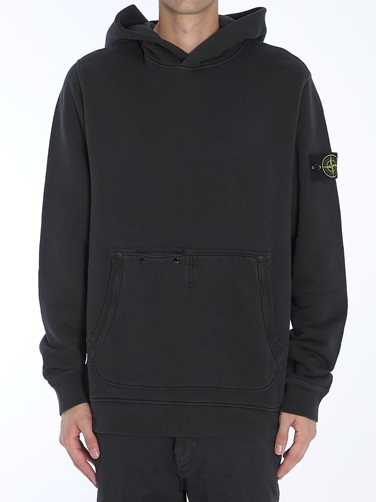 스톤아일랜드 FW24 Cotton hoodie 811561041_V0129 BLACK