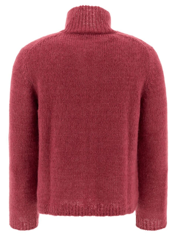 아워레가시 FW24 Float Funnel zipped sweater M4243FUUNCUT RUBY SOFTEST MOHAIR SILK Bordeaux