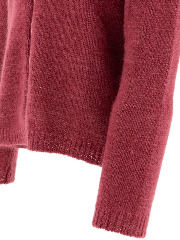 아워레가시 FW24 Float Funnel zipped sweater M4243FUUNCUT RUBY SOFTEST MOHAIR SILK Bordeaux