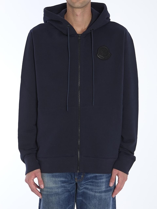 몽클레르 FW24 Zip-up hoodie in cotton 8G00084_809KX_77B BLUE