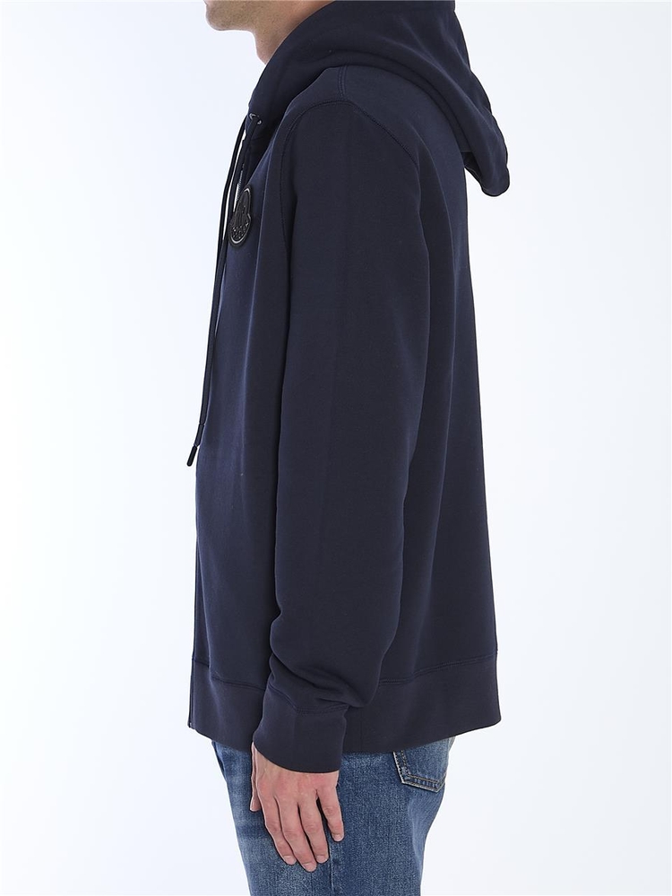 몽클레르 FW24 Zip-up hoodie in cotton 8G00084_809KX_77B BLUE