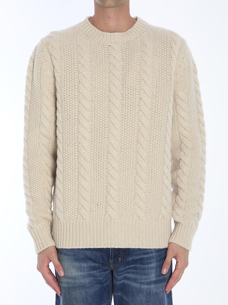 몽클레르 FW24 Wool and cashmere jumper 9C00015_M4281_215 CREAM