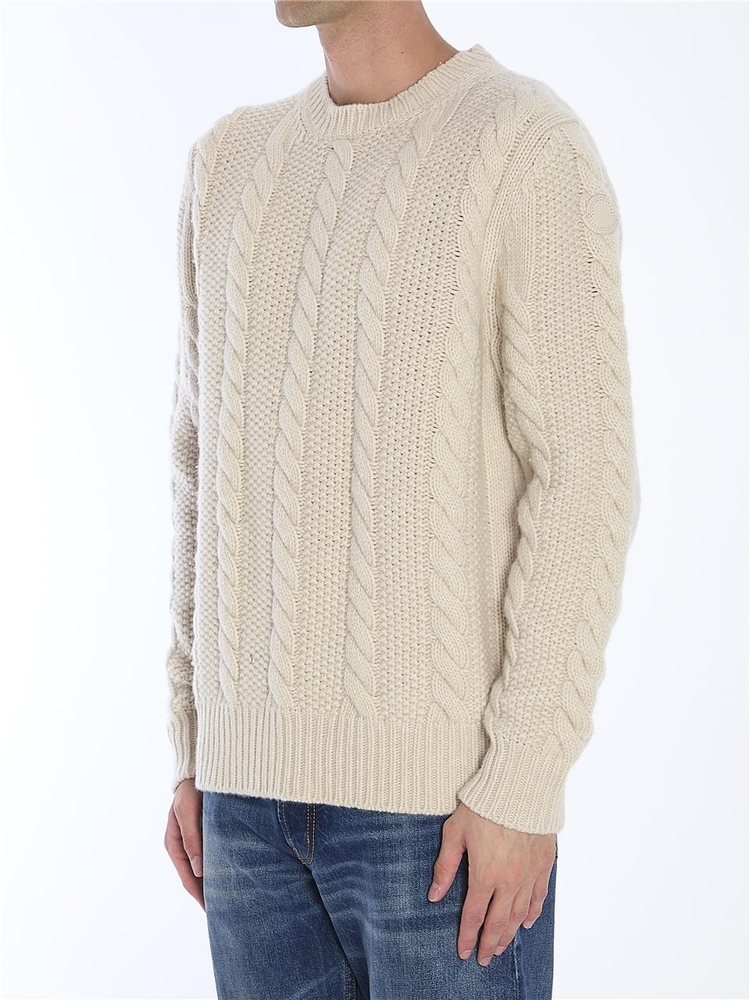 몽클레르 FW24 Wool and cashmere jumper 9C00015_M4281_215 CREAM