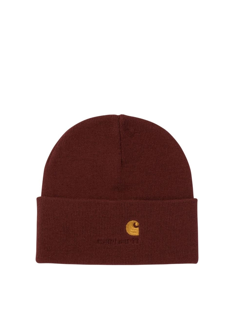 칼하트 FW24 American Script beanie I0342352BY.XX Bordeaux