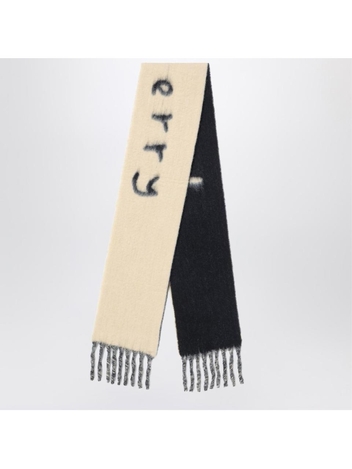 버버리 FW24 Burberry Reversible alpaca and wool scarf with logo 8097213161181 Black