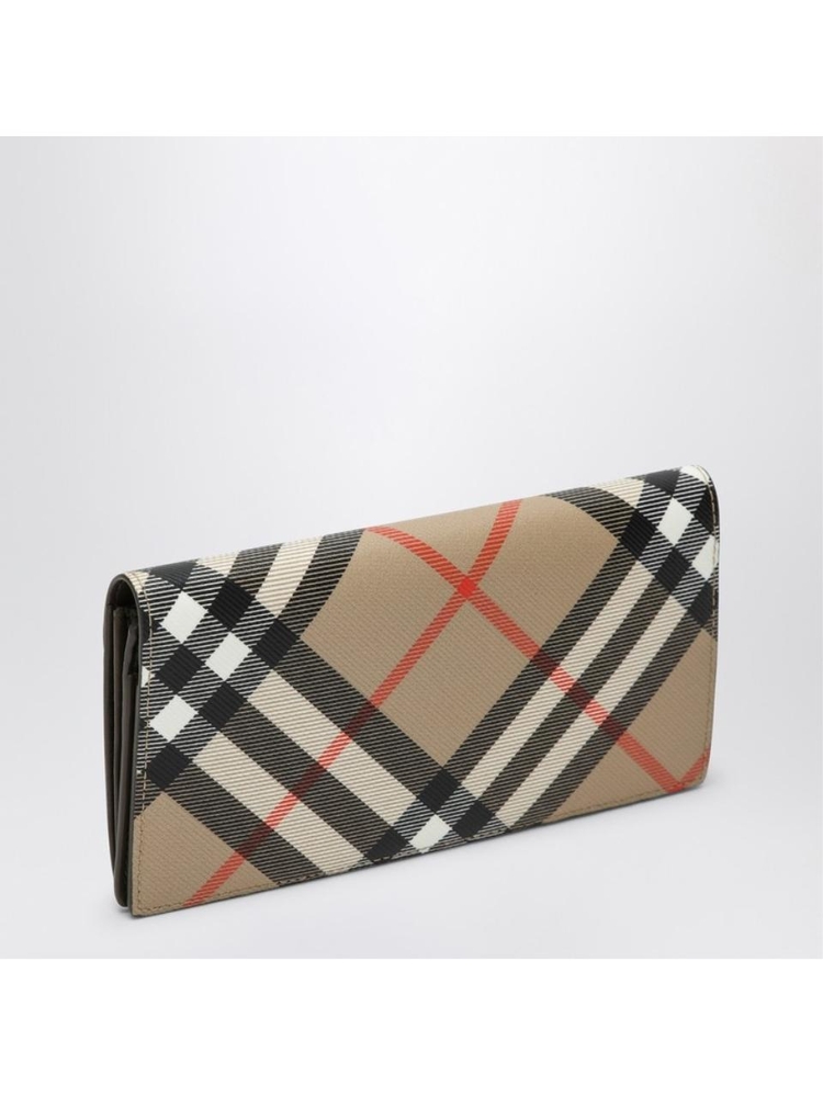 버버리 FW24 Burberry Continental large wallet in Check beige 8091921160296 Beige