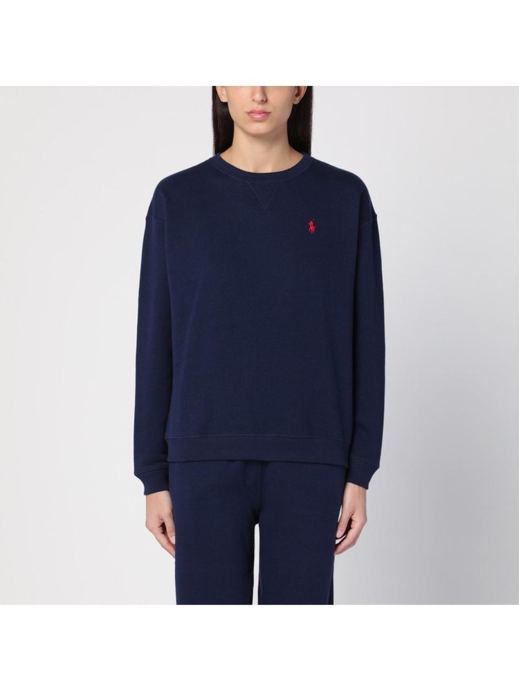 폴로 랄프로렌 FW24 Polo Ralph Lauren Blue cotton crewneck sweatshirt 211943006002CO Blue