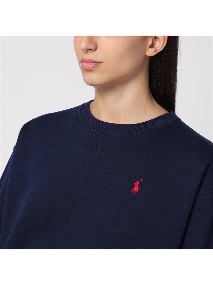 폴로 랄프로렌 FW24 Polo Ralph Lauren Blue cotton crewneck sweatshirt 211943006002CO Blue