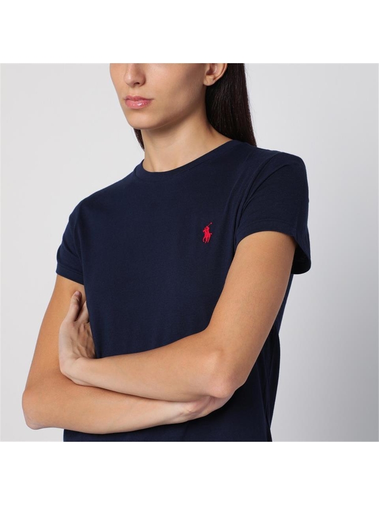 폴로 랄프로렌 FW24 Polo Ralph Lauren Blue cotton crew-neck T-shirt 211898698006CO Blue