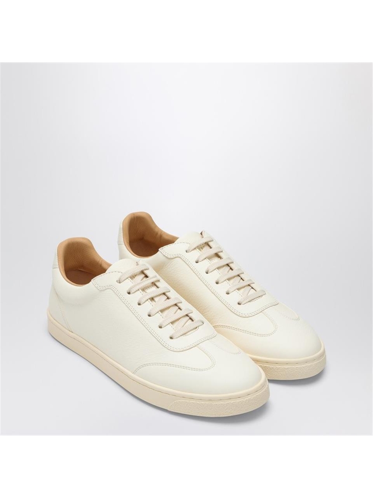 브루넬로쿠치넬리 FW24 Brunello Cucinelli Ivory leather sneaker MZUOLYN309LE White