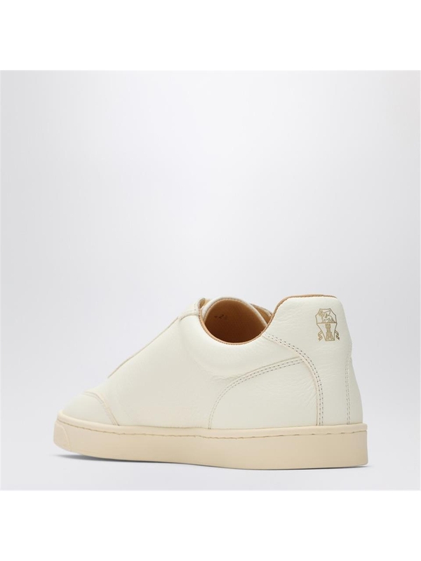 브루넬로쿠치넬리 FW24 Brunello Cucinelli Ivory leather sneaker MZUOLYN309LE White