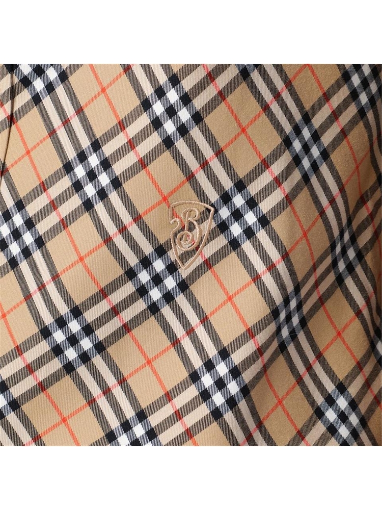 버버리 FW24 Burberry Beige button-down shirt with Check pattern 8098252160893 Beige