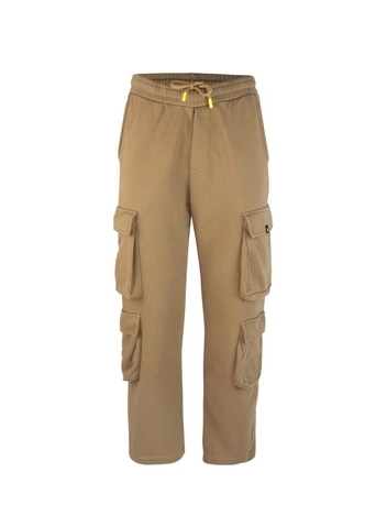 배로우 FW24 Camel cargo pants with logo F4BWUAFP059BW028 Brown