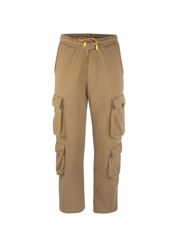 배로우 FW24 Camel cargo pants with logo F4BWUAFP059BW028 Brown