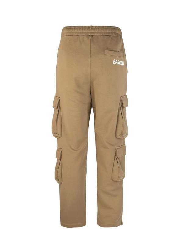 배로우 FW24 Camel cargo pants with logo F4BWUAFP059BW028 Brown