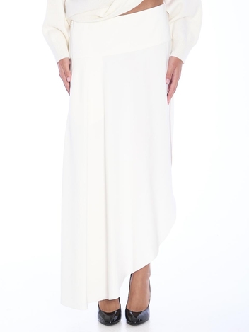 알라이아 FW24 Asymmetric fluid skirt AA9J05616T571_000 WHITE