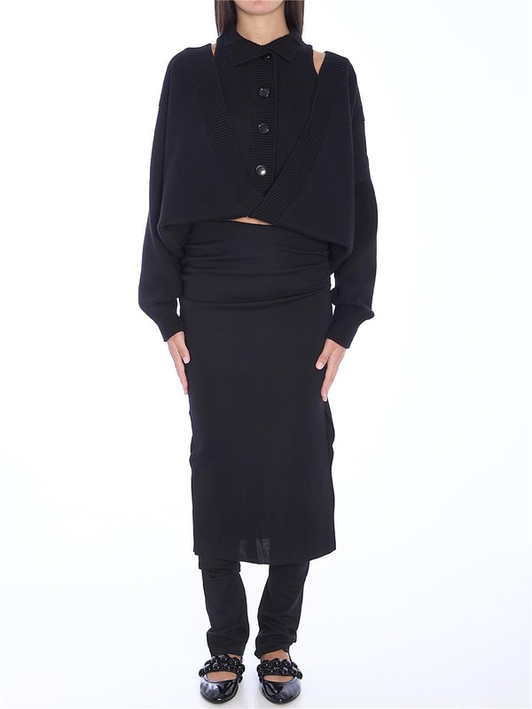 알라이아 FW24 Draped skirt pants AA9P11286M894_995 BLACK