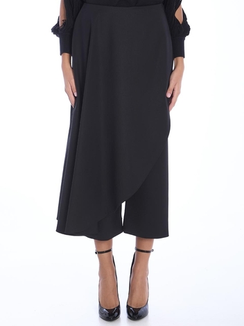 알라이아 FW24 Asymmetric skirt pants AA9P02526T615_995 BLACK