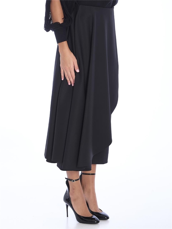 알라이아 FW24 Asymmetric skirt pants AA9P02526T615_995 BLACK