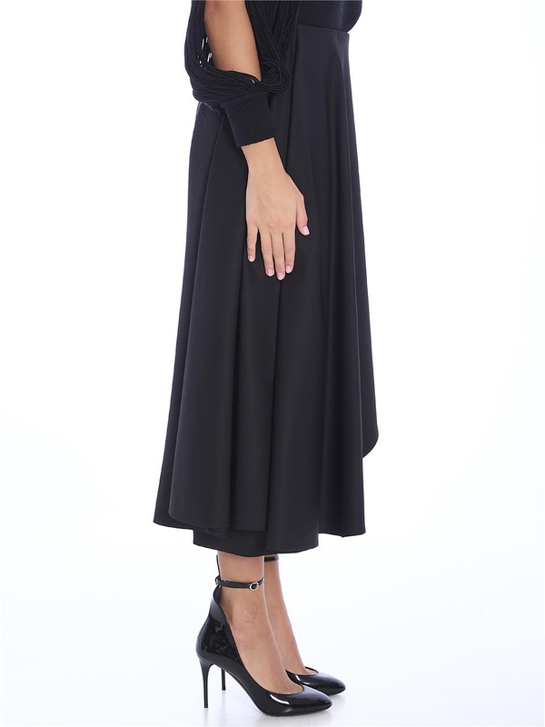 알라이아 FW24 Asymmetric skirt pants AA9P02526T615_995 BLACK