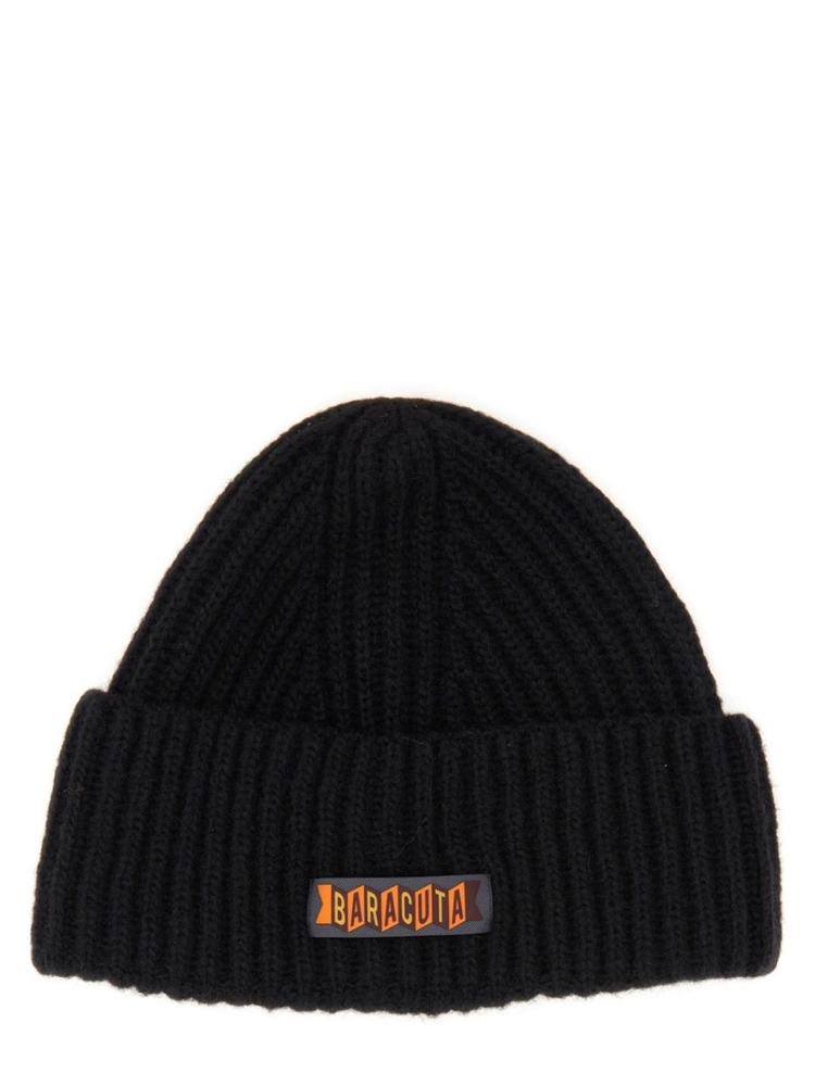 바라쿠타 FW24 BEANIE HAT WITH LOGO PATCH BRACC0118_UF0509100 BLACK