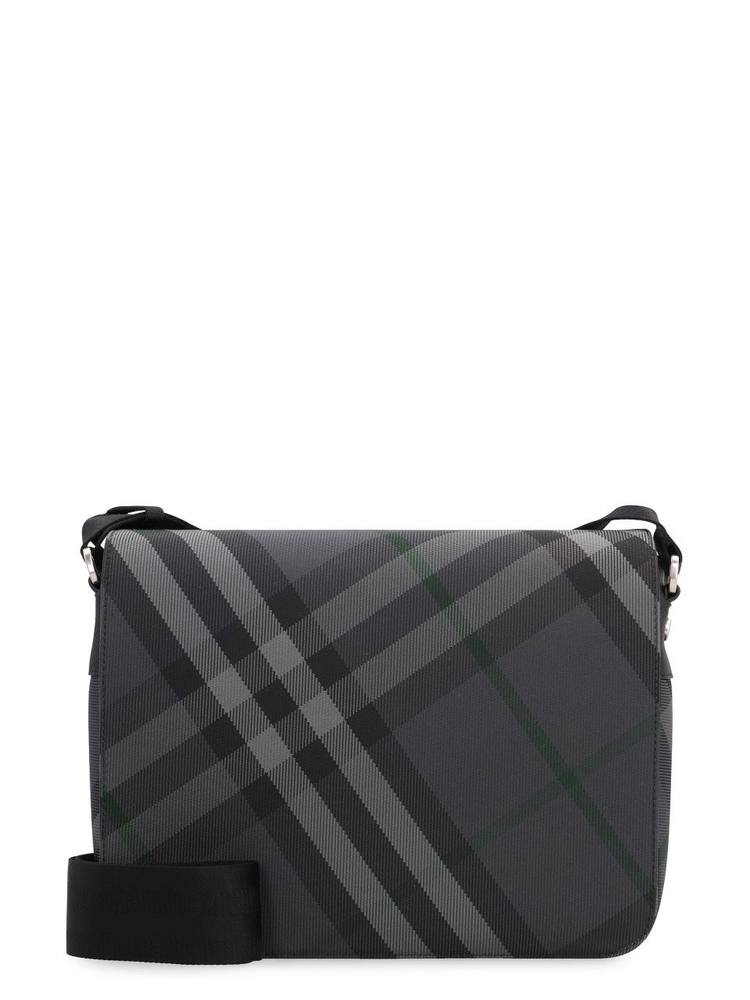 버버리 FW24 Grid Messenger bag with check motif 8097351159396_C1183 grey