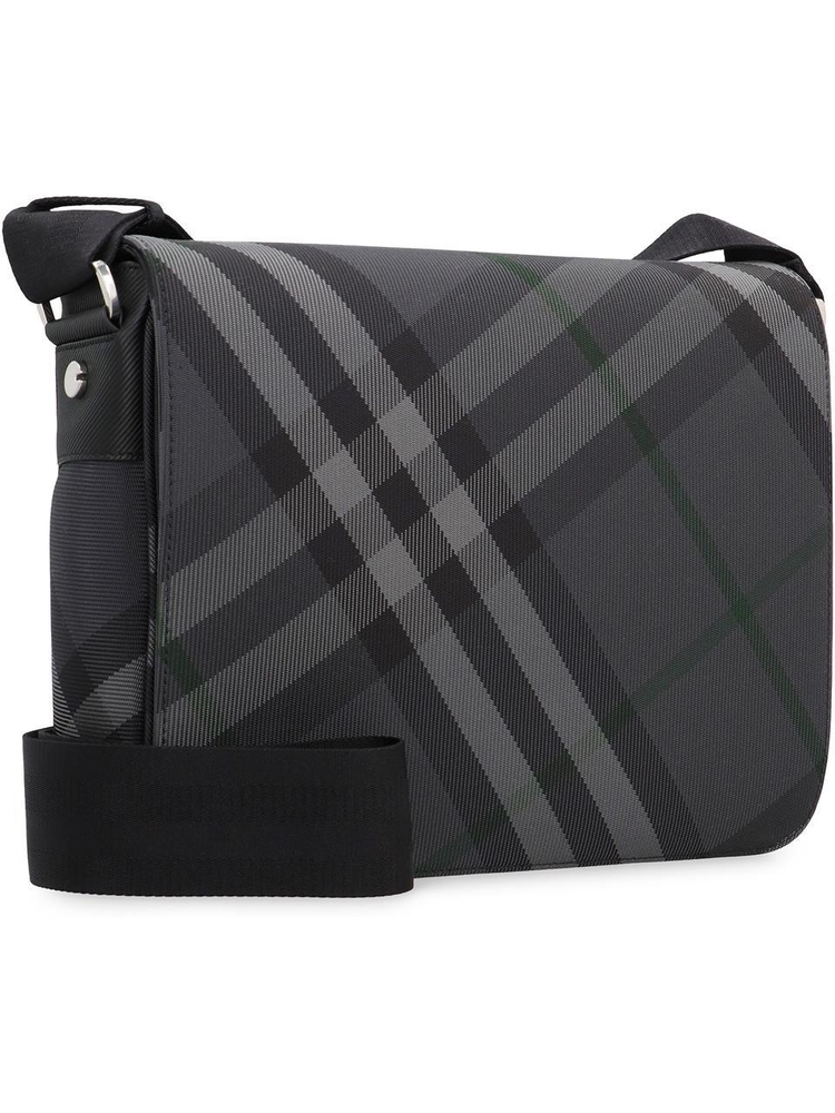 버버리 FW24 Grid Messenger bag with check motif 8097351159396_C1183 grey