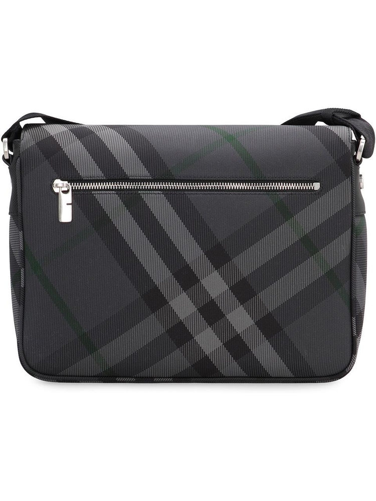 버버리 FW24 Grid Messenger bag with check motif 8097351159396_C1183 grey