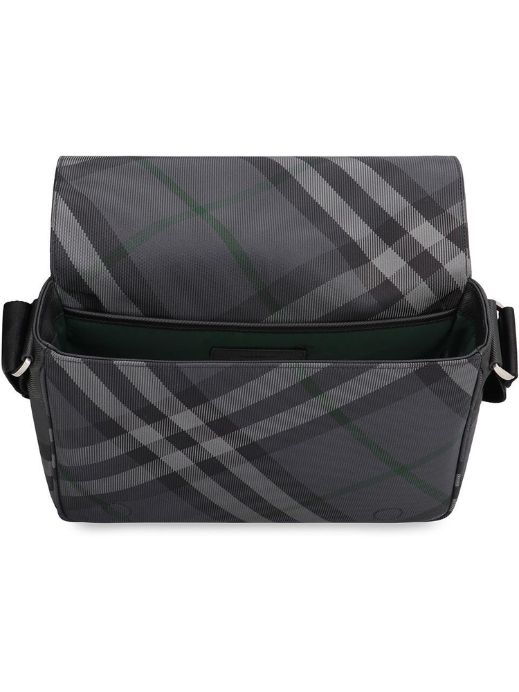 버버리 FW24 Grid Messenger bag with check motif 8097351159396_C1183 grey