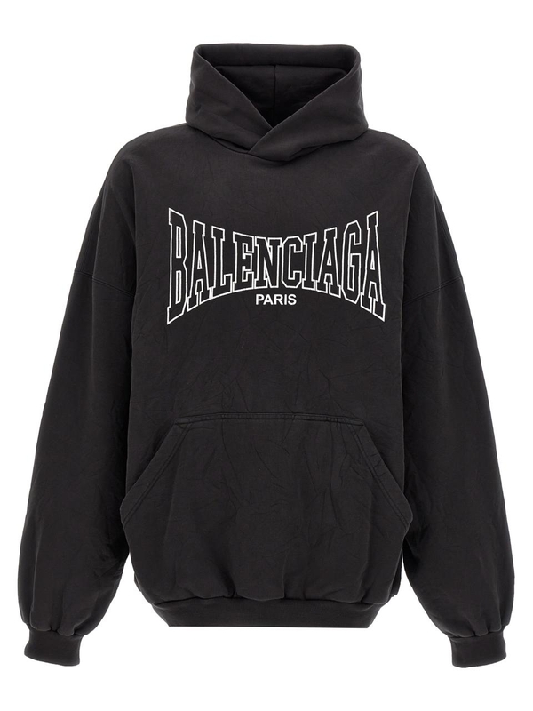 발렌시아가 FW24 Logo print hoodie 803265TRVH68190 Black  