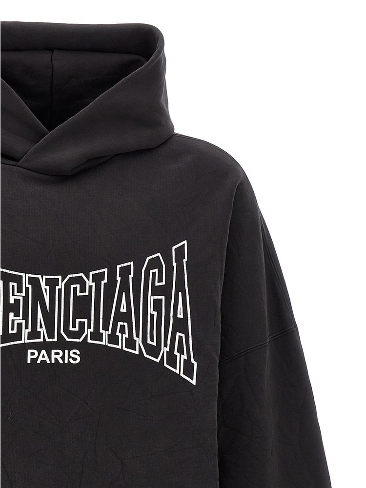 발렌시아가 FW24 Logo print hoodie 803265TRVH68190 Black  