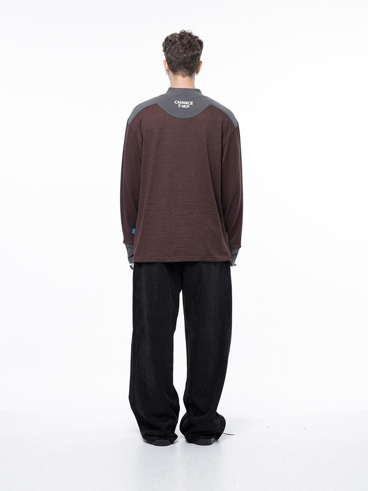 Circle Reverse Wool Hlaf-neck Sweat - Brown Charcoal /M243MT04CH