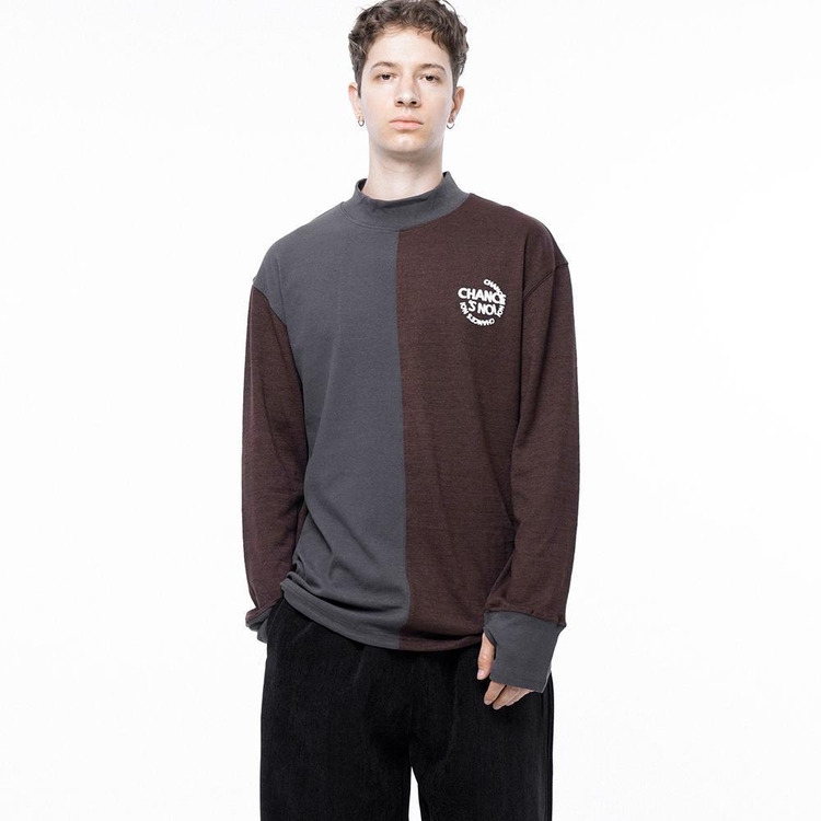 Circle Reverse Wool Hlaf-neck Sweat - Brown Charcoal /M243MT04CH