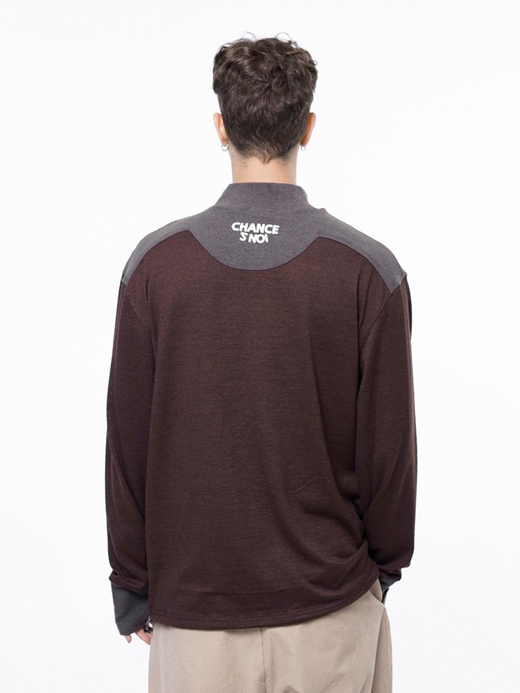 Circle Reverse Wool Hlaf-neck Sweat - Brown Charcoal /M243MT04CH