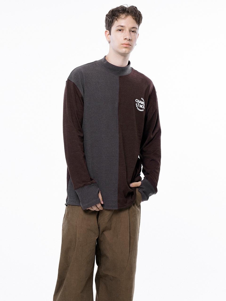 Circle Reverse Wool Hlaf-neck Sweat - Brown /M243MT04BR