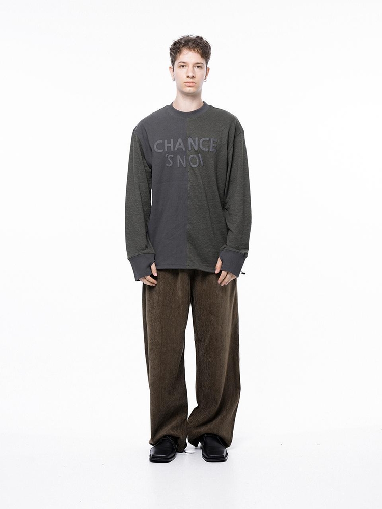 S`noi Reverse Rib Crew Neck Sweat - Khaki Charcoal /M243MT02CH