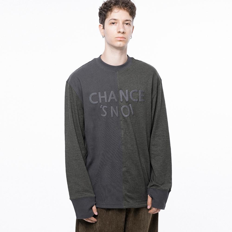 S`noi Reverse Rib Crew Neck Sweat - Khaki Charcoal /M243MT02CH