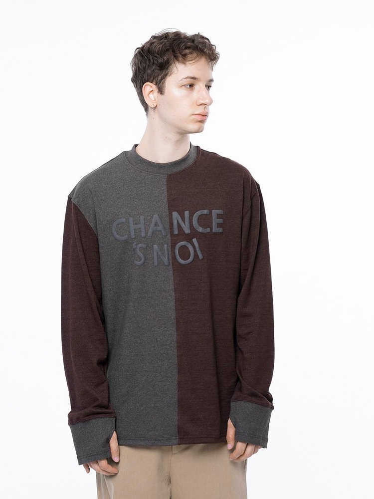 S`noi Reverse Rib Crew Neck Sweat - Brown Charcoal /M243MT02BR